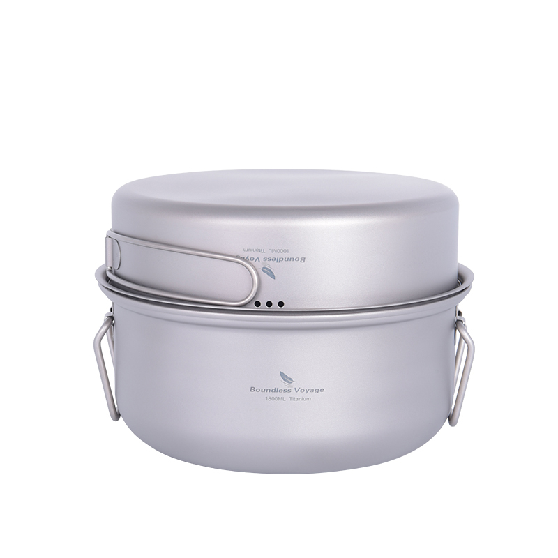 Camping Cooking Pots And Pans - Набор походной посуды Boundless Voyage Titanium