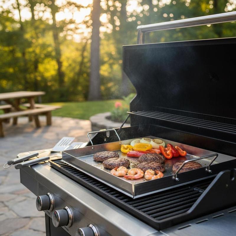 Camping Cooking Kitchen - Универсальная плоская сковорода-гриль 18x16 дюймов для