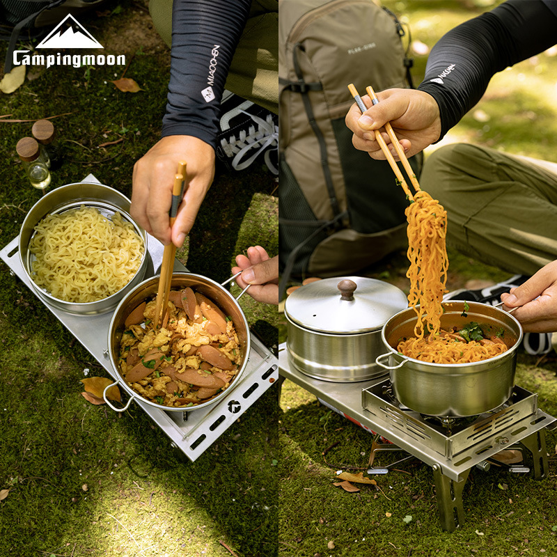 Camping Cooking Noodles - CAMPINGMOON S371 Кастрюля-пароварка 2-в-1 для приготовления