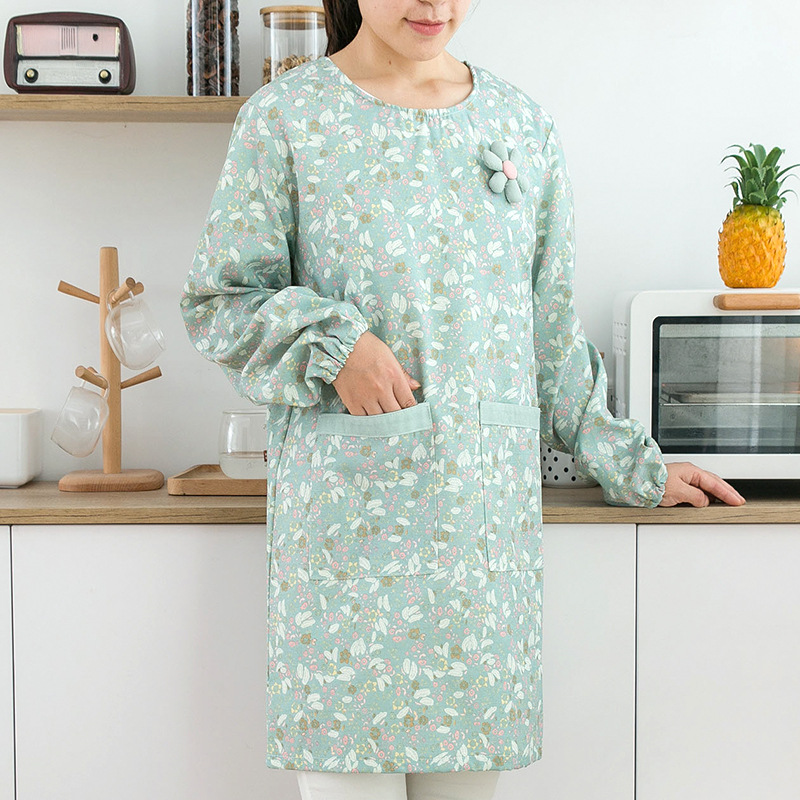 Camping Cooking Apron - Женский хлопковый фартук с длинными рукавами,