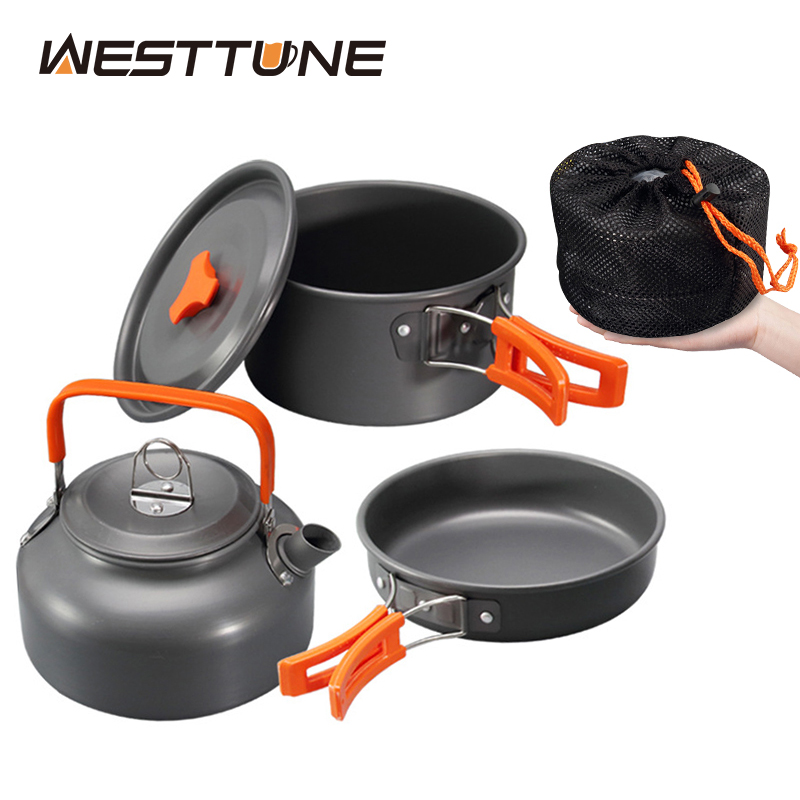 Camping Cooking Pots And Pans - WESTTUNE набор посуды для кемпинга, алюминиевый