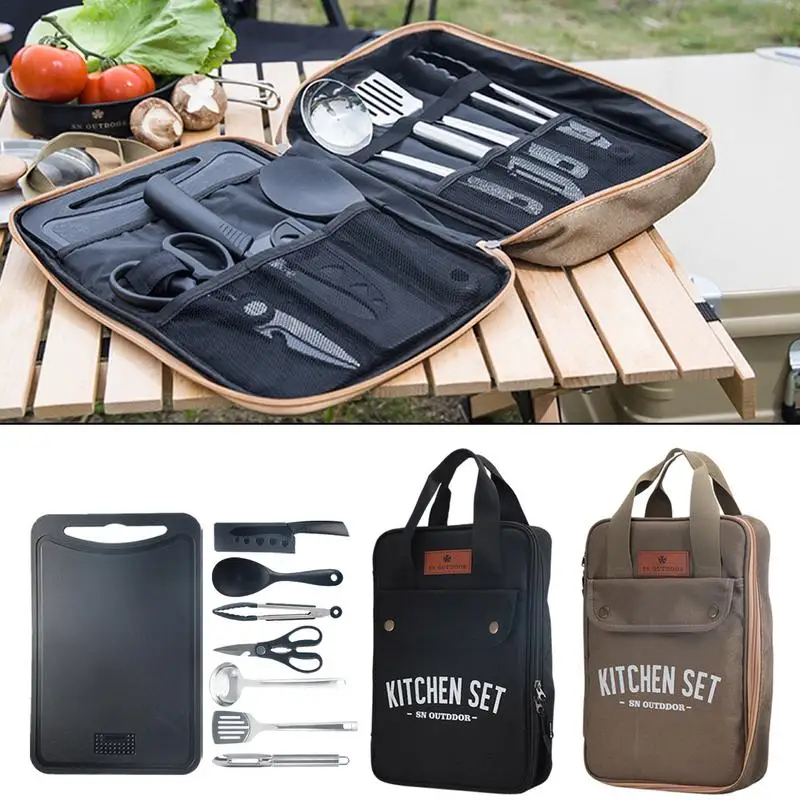 Camping Cooking Pots And Pans - Набор походной кухонной утвари из 8