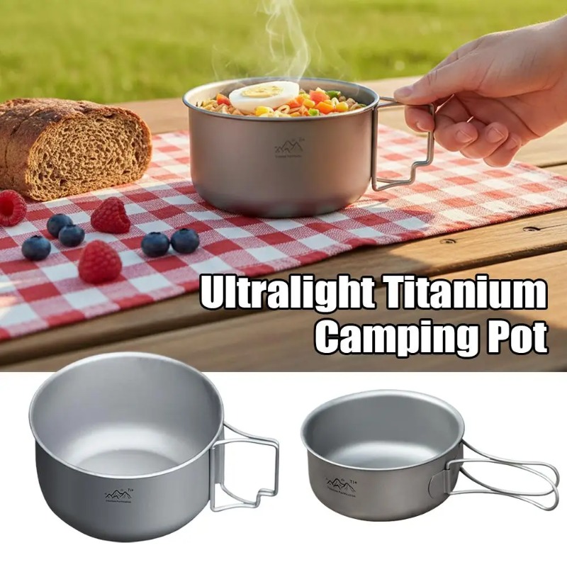 Camping Cooking Noodles - Ультралегкая титановая складная походная кастрюля, портативная