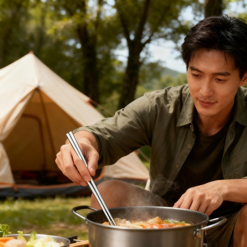 Прочные портативные титановые  – обзор и цена Camping Cooking Noodles