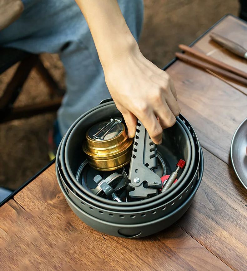 Газовая плита для кемпинга, сп – обзор и цена Camping Cooking Gear Set