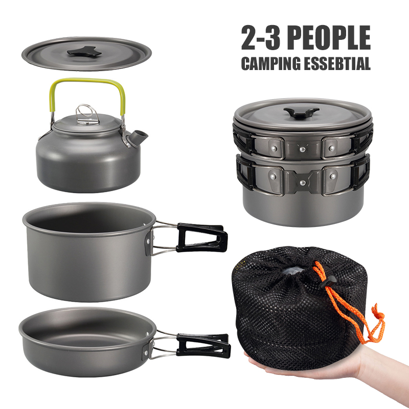 WESTTUNE набор посуды для кемп – обзор и цена Camping Cooking Pots And Pans