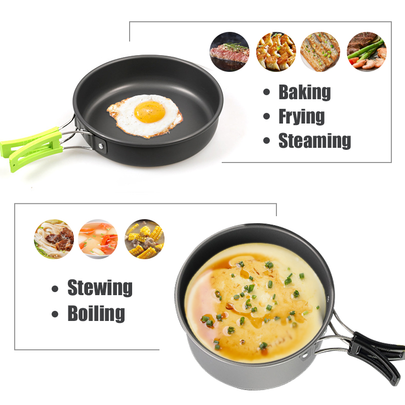 WESTTUNE набор посуды для кемп – обзор и цена Camping Cooking Pots And Pans