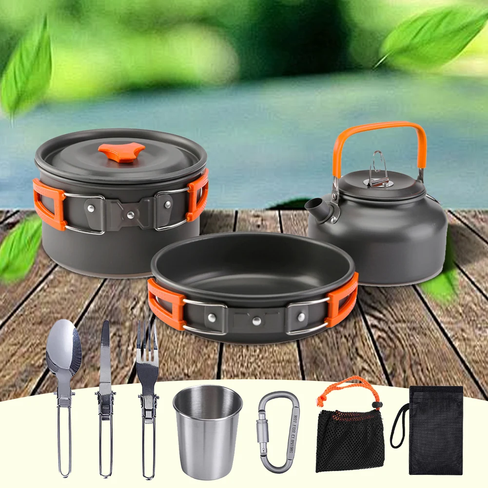 Набор походной посуды: чайник, – обзор и цена Camping Cooking Pots And Pans