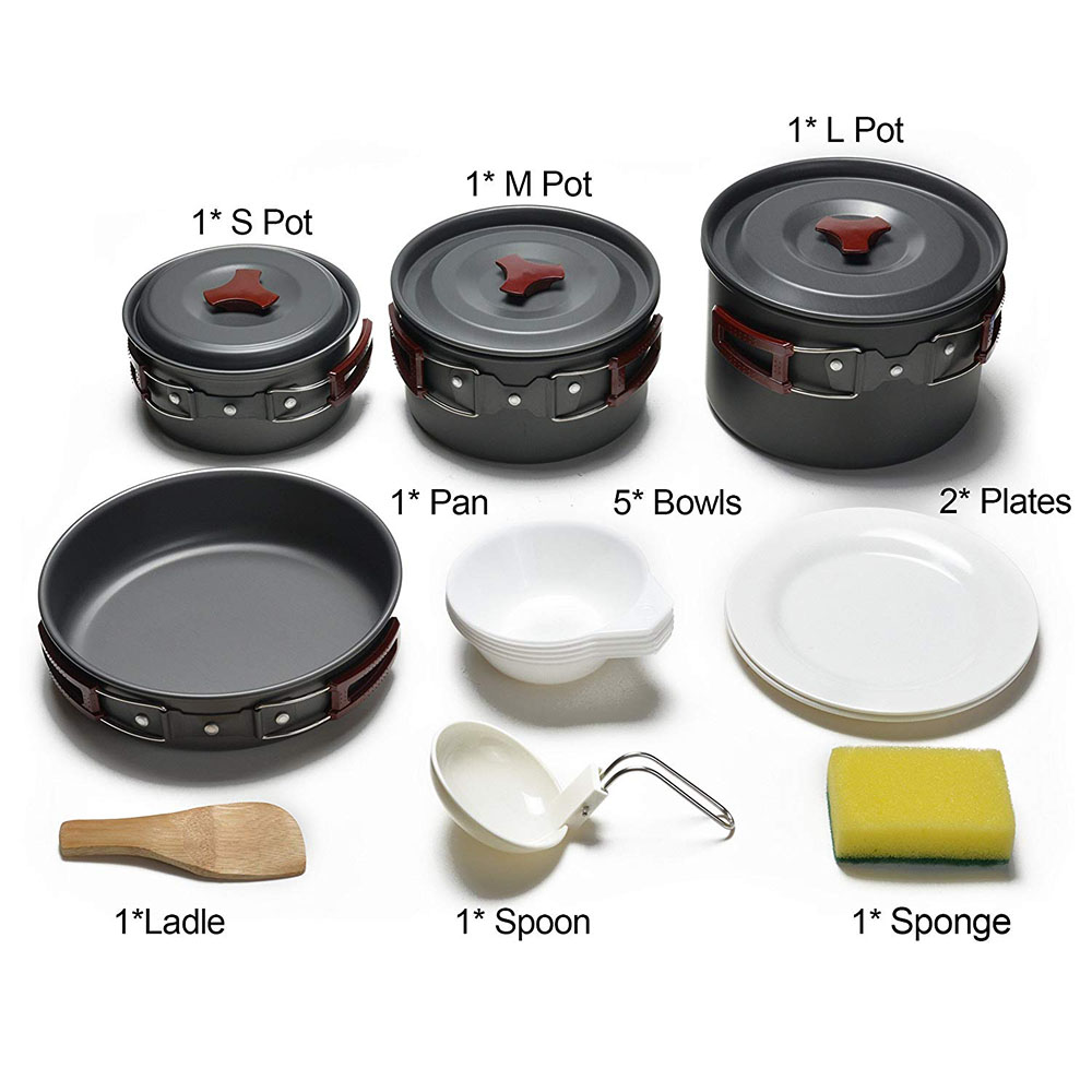 Набор посуды для кемпинга на о – обзор и цена Camping Cooking Pots And Pans