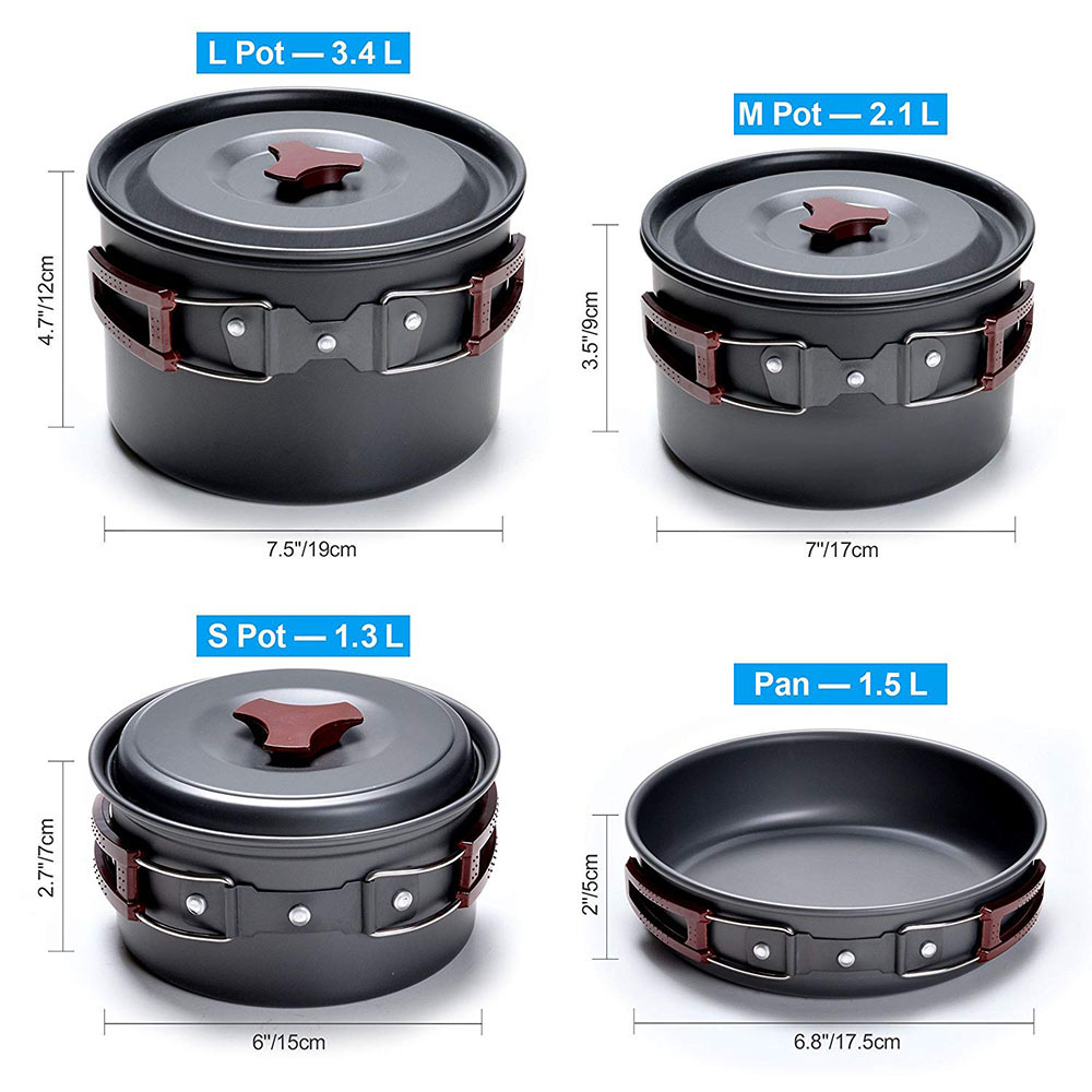 Набор посуды для кемпинга на о – обзор и цена Camping Cooking Pots And Pans